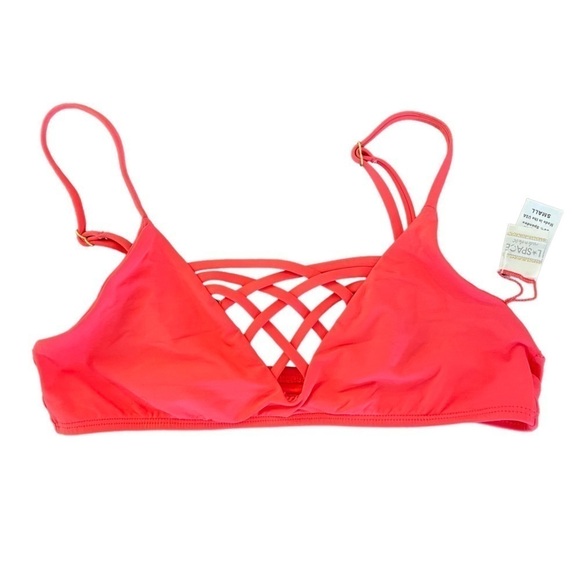 L*SPACE Jaime Bikini Top in Geranium, Size S - Picture 4 of 10